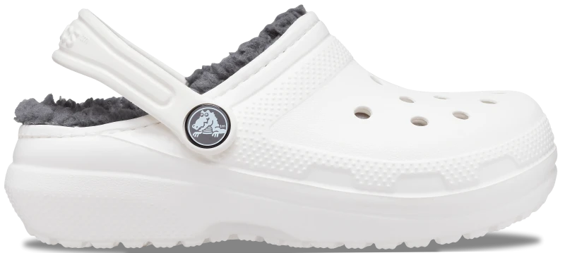 Image of Crocs Kids Classic Lined Clogs White / Grey C13