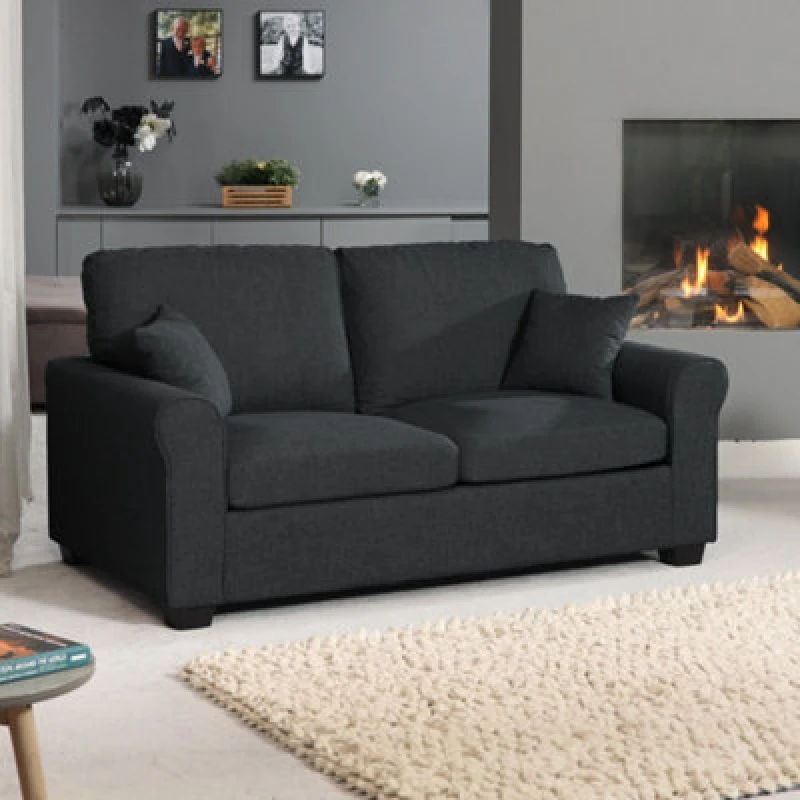 Image of Dawson Fabric 3 Seat Sofa With Pull Out Sofa Bed - Black