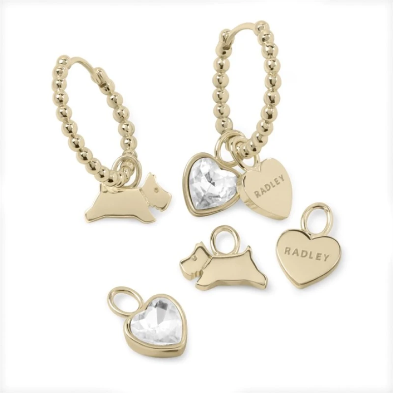 Image of Radley 18ct Gold Plated Charm Earrings Set
