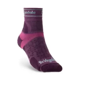 Image of Brigdedale TRAIL RUN Ultralight T2 Merino Sport 3/4 Crew Womens - Medium Damson