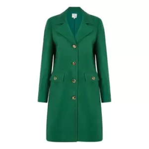 Image of Yumi Green Military Button Through Coat - Green