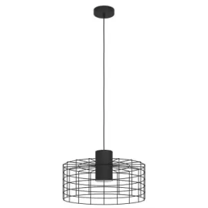 Image of Eglo Milligan Ip20 Industrial Steel Caged Pendant Light