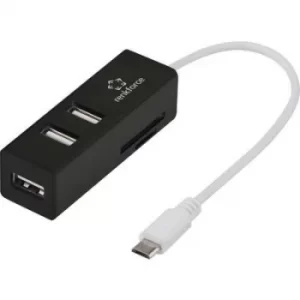 Image of Renkforce 3-port USB 2.0 OTG Hub/SD Card Reader Combo