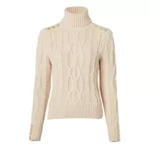 Image of Holland Cooper Womens Belgravia Cable Knit Oatmeal Large