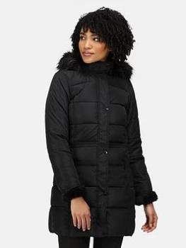 Image of Regatta Della Quilted Jacket - Black, Size 12, Women