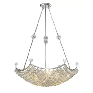 Image of Cesto Ceiling Pendant Grand 12 Light Polished Chrome, Crystal