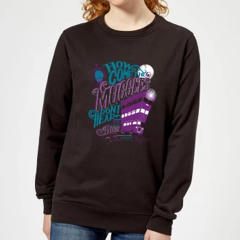 Image of Harry Potter Knight Bus Womens Sweatshirt - Black - XXL