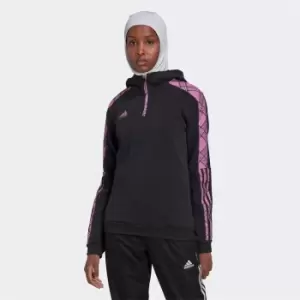 Image of adidas Tiro Winterized Hoodie Womens - Black / Pulse Lilac