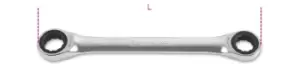 Image of Beta Tools 195AS AF Dbl End Flat BiHex Ratchet Ring Wrench 5/16 x 3/8" 001950606