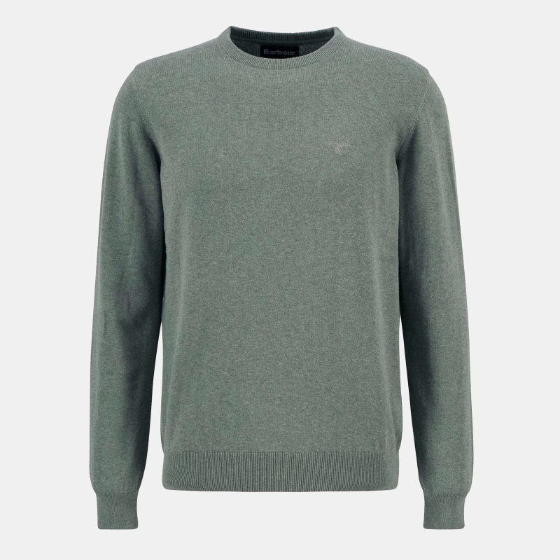 Image of Barbour Mens Crew Neck Sweater Thyme SG14 male M