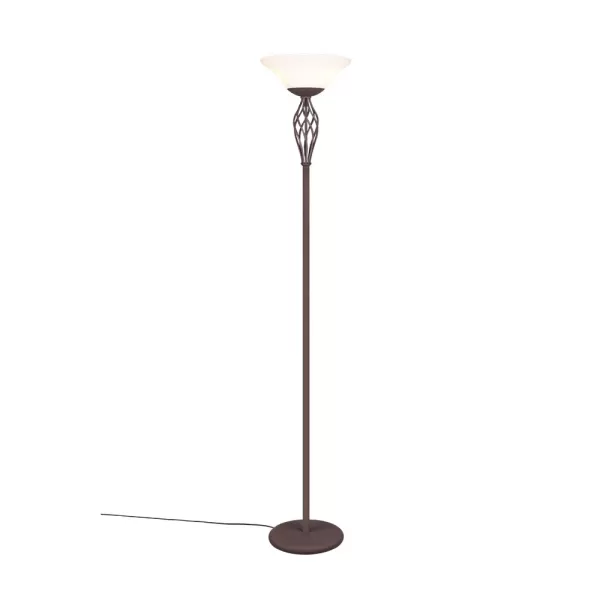 Image of Rustica Authentic 2 Light Uplighter Floor Lamp Rusty with Footswitch