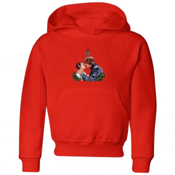 Image of Star Wars Mistletoe Kiss Kids Christmas Hoodie - Red - 3-4 Years