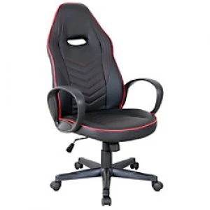 Image of Vinsetto Office Chair Black, Red Foam, Nylon, PU 921-167V70RD