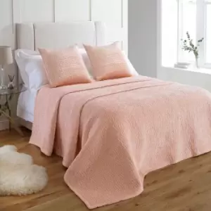 Image of Paoletti Brooklands Velvet King Bedspread Viscose Cotton Blush
