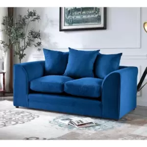 Image of Mirana Modern Plush Velvet 2 Seater Sofa - Blue - Blue