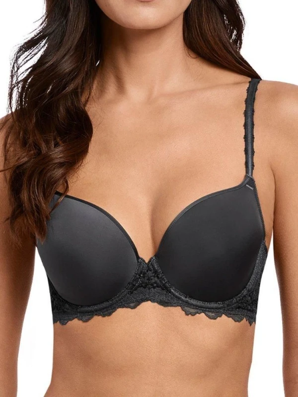 Image of Wacoal Womens Lace Perfection Contour Bra in Grey Size: 34C Grey Female 34C