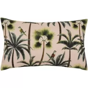 Image of Evans Lichfield Palms Botanical Outdoor Cushion Cover, Blush, 30 x 50 Cm