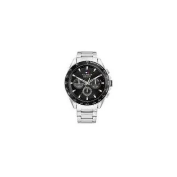 Image of Tommy Hilfiger 1791967 Mens Owen Black Dial Stainless Watch