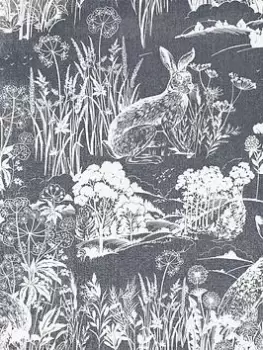 Image of Arthouse Meadow Hare Navy Wallpaper
