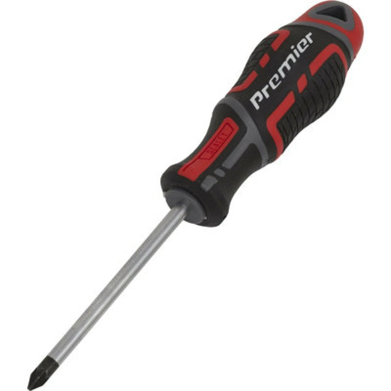 Image of Loops PREMIUM Pozi 1 x 75mm Screwdriver - Ergonomic Soft Grip - Magnetic Tip Driver Multi