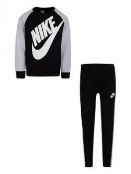 Image of Nike Younger Boy Oversized Futura Crew Set - Black