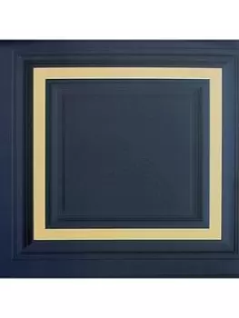 Image of Arthouse Stately Panel Navy Wallpaper