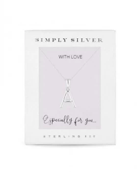 Image of Simply Silver Alphabet Necklace Letter A