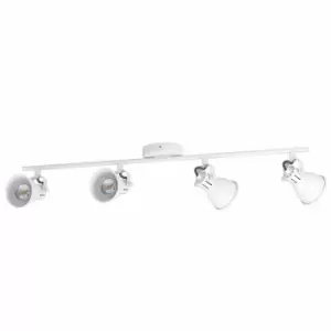 Image of Flush 4 Spot Ceiling Light Colour White Shade Bulb GU10 4x3.3W Included