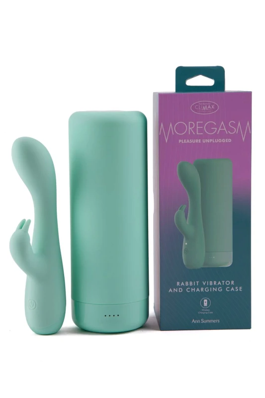 Image of Ann Summers Womens Moregasm+ Pleasure Unplugged Rabbit Vibrator in Green Green Female