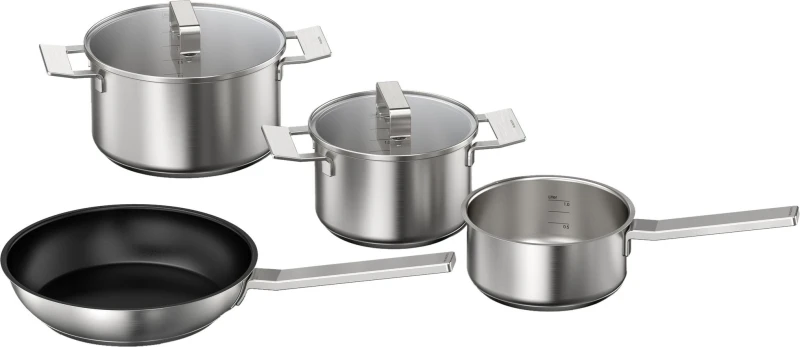 Image of NEFF Z9404SE0 4 Piece Induction Pan Set - Stainless Steel