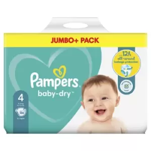 Image of Pampers Baby Dry Size 4 Jumbo Plus Pack 86 Nappies