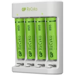 Image of GP Batteries E411 + 4x ReCyko+ Micro Charger for cylindrical cells NiMH AAA , AA
