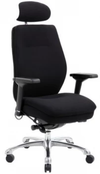 Image of Domino Black Fabric Chair with Headrest PO000066