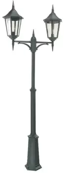 Image of Valencia Grande 2 Light Twin Outdoor Post Lantern Black IP54, E27