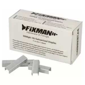 Image of Fixman - 10J Galvanised Staples 5000pk - 11.2 x 8 x 1.17mm