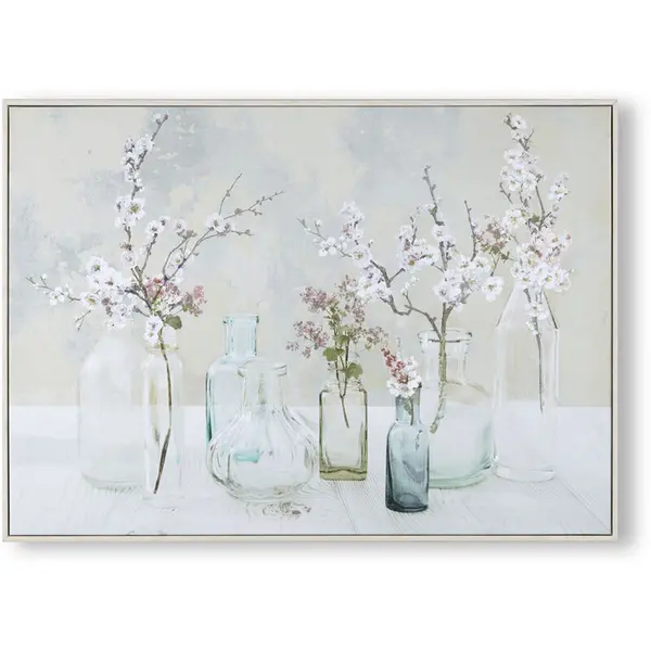 Image of Art For The Home - Apple Blossom Bottles Box Framed Printed Canvas