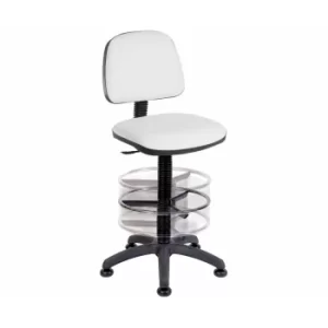 Image of Teknik Office Deluxe Draughter Ergo Blaster Operator Chair Faux Leather, White
