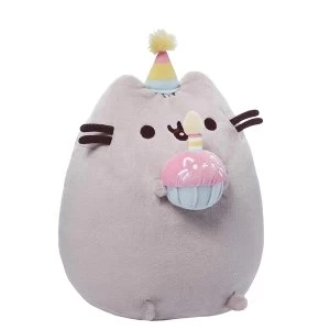 Image of GUND Pusheen With Birthday Cupcake Soft Toy 25cm