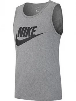 Image of Nike Icon Futura Tank - Grey/Black, Size S, Men