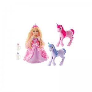 Image of Barbie Chelsea Princess and Baby Unicorn