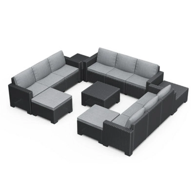 Image of Keter California 11 Seater corner sofa set, Grey 262760