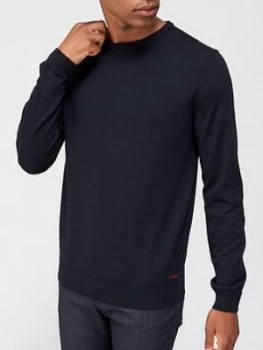 Image of Hugo Boss San Paolo Knitted Jumper Navy Size S Men