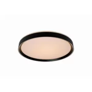 Image of Lucide NURIA - Flush Ceiling Light - Ø30cm - LED Dim. - 1x18W 2700K - 3 StepDim - Black