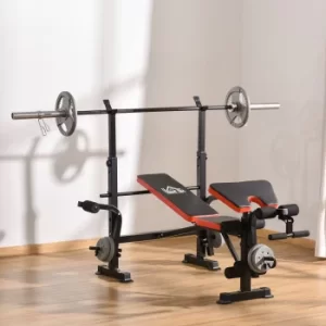 Image of HOMCOM Steel Multi-Function Adjustable Weight Training Bench Gym Fitness Lifting Bench Workout Station