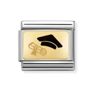 Image of Nomination Classic Gold Graduation Cap Charm