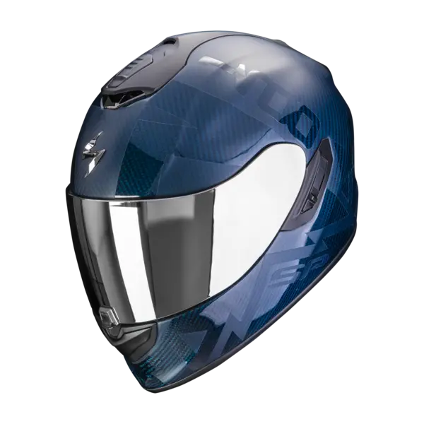 Image of Scorpion Exo-1400 Evo Carbon Air Cerebro Blue Full Face Helmet L