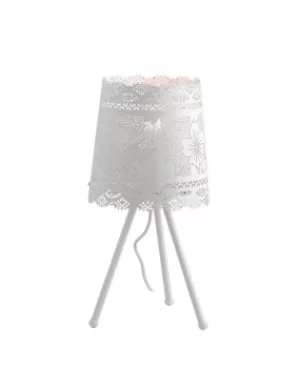 Image of CLUNY Table Lamp with Round Tapered Shade White 20x46cm