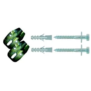 Image of Fischer 15 Piece Silver Nylon & Steel Basin Fixing Kit 65mm, Pack Of 1