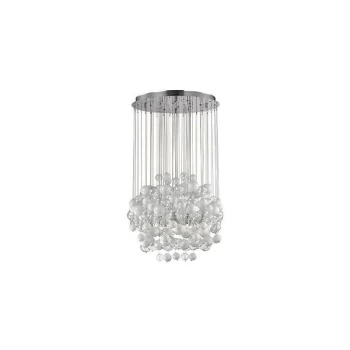 Image of Ideal Lux Lighting - Ideal Lux Bollicine - 14 Light Blown Glass Bubbles Cluster Pendant White, G9