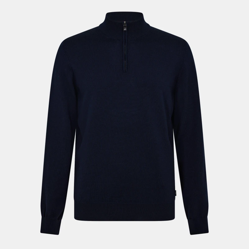 Image of Boss Mens Ebenji Crew Neck Jumper Dark Blue male X Large